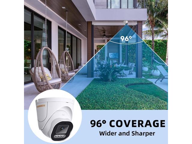 TIGERSECU 5MP Wide Angle Dome Security Camera for DVR, Weatheproof for Indoor/Outdoor Use, Hybrid 4-in-1 with OSD Switch, for TVI, CVI, AHD, CVBS...