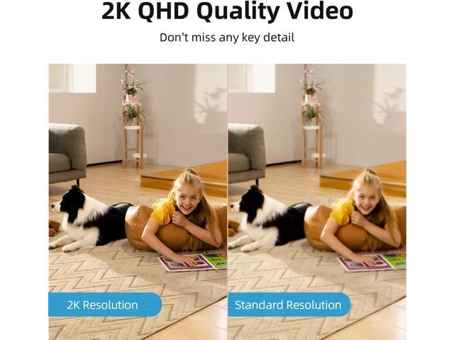 AOSU 2K Security Camera Indoor, Baby Monitor Pet Camera 360-Degree for Home Security with 2.4 GHz Wi-Fi Router, One-Touch Call, Smart Motion...