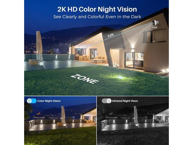 Security Cameras Wireless Outdoor, Outside Cameras for Home Security with AI Motion Detection, Recharge Battery Powered, 2K Color Night Vision,...
