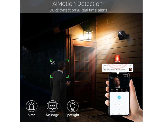 4PC 5G/2.4G Security Cameras Wireless Outdoor,2K Battery Powered Camera for Home Security,WiFi Home Indoor Camera with AI Motion Detection,Siren,...