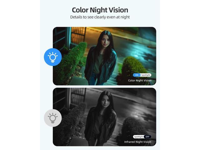 2K Security Cameras Wireless Outdoor, 2 Pack Battery Powered WiFi Cameras for Home Security with AI Motion Detection, Spotlight Color Night Vision,...