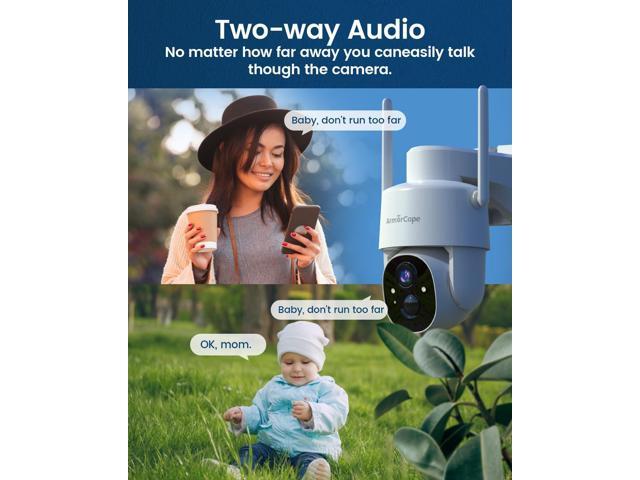 Solar Security Cameras Wireless Outdoor,360° View Battery Powered with Spotlight Color Night Vision,2K WiFi Home Security,PIR Sensor,Wireless Easy...