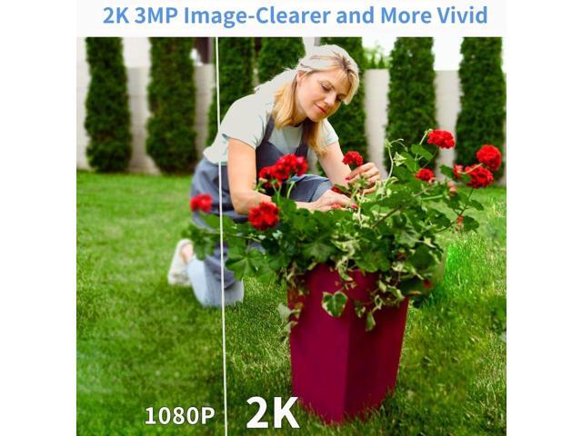 Xega 4 Pack Security Camera Wireless Outdoor, 2K PTZ Camera WiFi Surveillance Rechargeable Battery with Solar Panel, Color Night Vision, 2-Way...