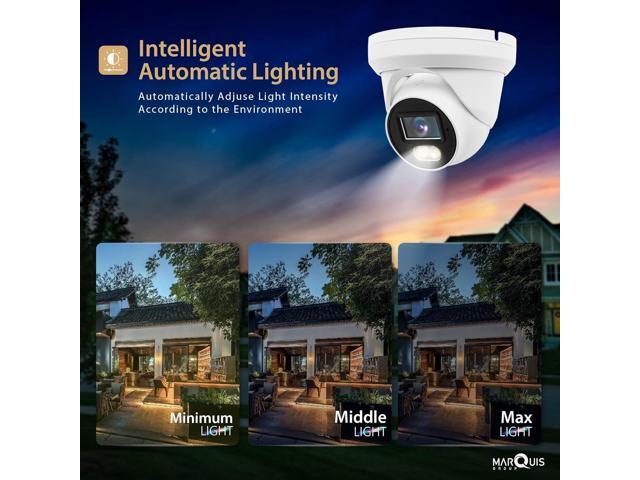 4MP PoE IP Turret Dome Camera with Audio, IP Security Camera Outdoor Rated, Waterproof IP66, 108° Wide Angle 2.8mm Lens NDAA Compliant (Color Night)