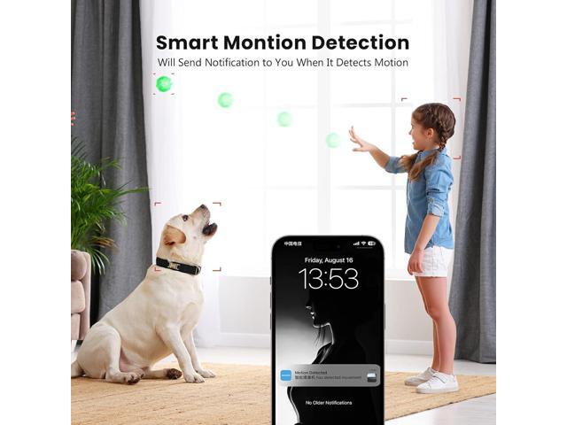 Pet Camera 360° Home Security Cameras with 2-Way Audio,Night Vision,Motion Detection,Dog Camera with Phone app,Pan/Tilt,Cloud & SD Card...