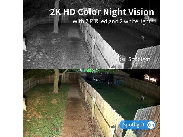 Security Cameras Wireless Outdoor, Battery Powered 2k WiFi Cameras for Home Security, Spotlight Color Night Vision, AI Motion Detection, Siren,...