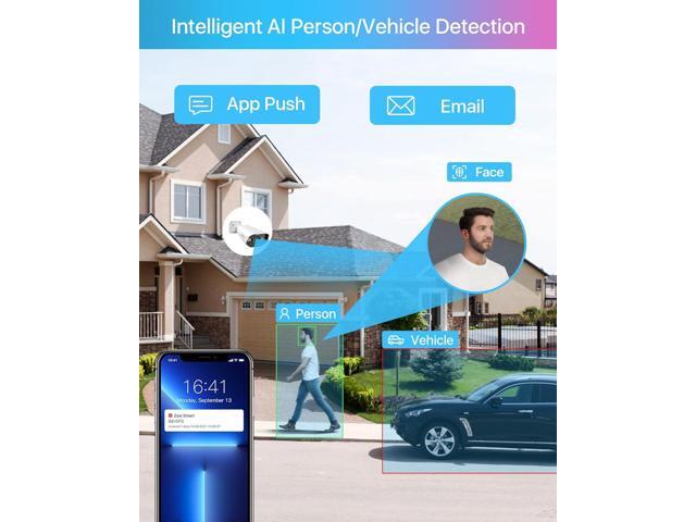ZOSI 4K PoE Security Camera System,Person Vehicle Detection,8 Port 16CH 8MP NVR with 2TB HDD,4pcs 4K Outdoor Indoor PoE IP Cameras,2 Way...