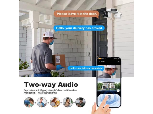 Dual Lens WiFi Outdoor Cameras For Home Security, 2.5K/5MP House Cameras With Audio And Video, PTZ Security Cameras Wireless Outdoor With Auto...