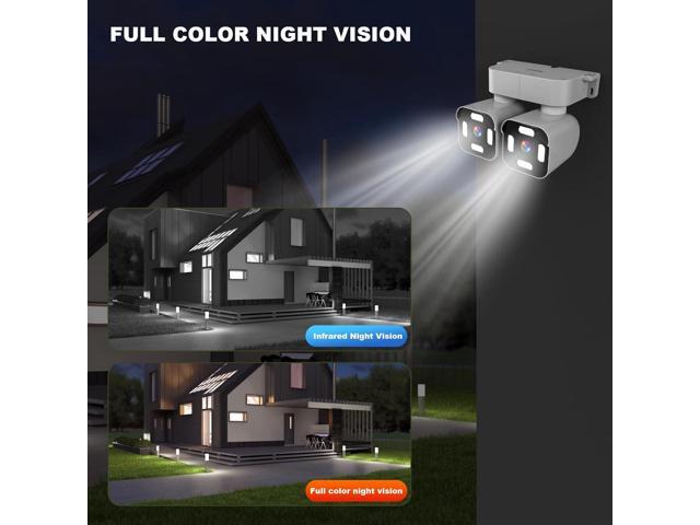 Dual Lens WiFi Outdoor Cameras For Home Security, 2.5K/5MP House Cameras With Audio And Video, PTZ Security Cameras Wireless Outdoor With Auto...