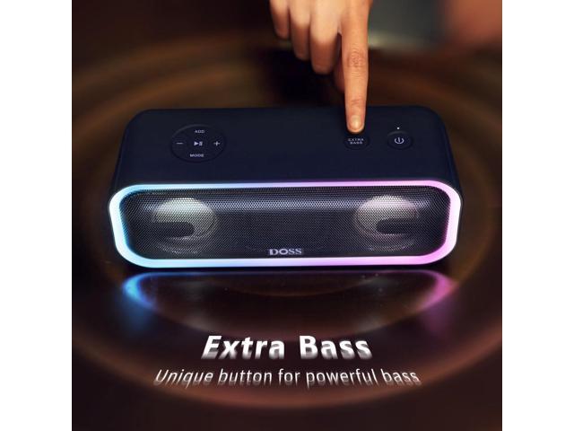 DOSS SoundBox Pro+ Bluetooth Speaker, Immersive 24W Stereo Sound with Booming Bass, IPX6 Waterproof, 15H Playtime, Mixed Colors Lights, Christmas...