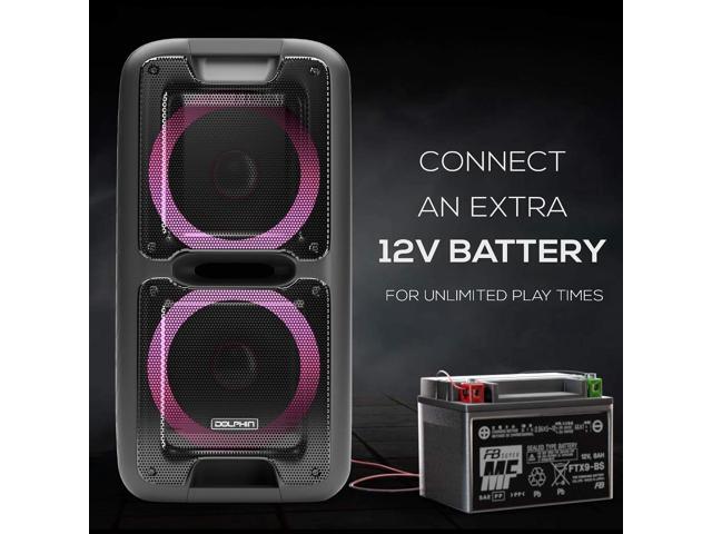 Party Speaker Dolphin Portable Bluetooth Speaker with Sound-Activated, TWS, Powerful X-Bass, Dual 10' Woofers, Long-Lasting Battery