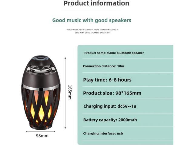 Led Flame Speaker Bluetooth Speakers,Dancing Flames Outdoor Indoor Portable Bluetooth Speaker &Torch Atmosphere Light for Patio Porch Garden Home...