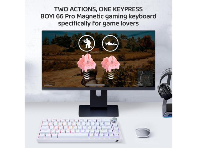 BOYI 66Pro Rapid Trigger Magnetic Switch 65% Mechanical Keyboard,Hall Effect Gasket-Mounted RGB HotSwap Hyper-Fast Adjustable Actuation Wired...