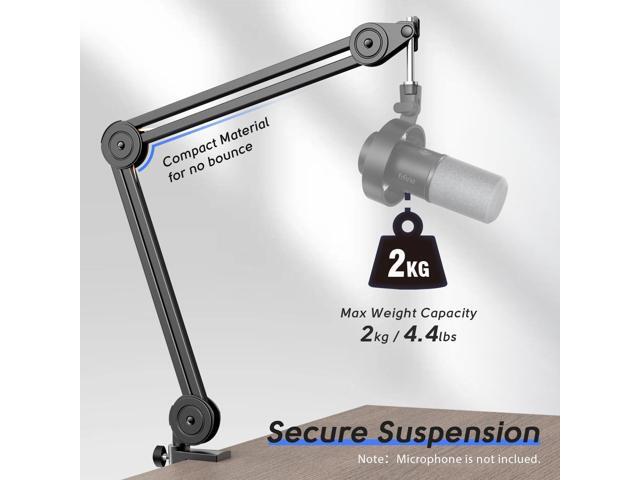 FIFINE Microphone Arm Stand-Heavy Duty Boom Arm, Suspension Scissor Adjustable Mic Stand with Desk Mount, C-calmp, 5/8' Screw, Cable Ties, for...