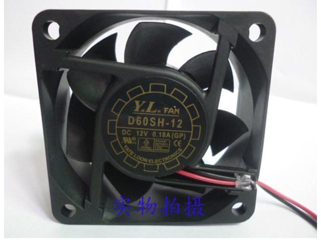 Yate Loon 6025 D60SH-12 Cooling Fan With DC12V 0.18A 2 Wire