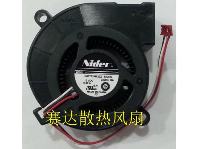 DC turbo Blower of NIDEC 6025 G60T12MS2ZZ with 12V 0.3A 3-Wires
