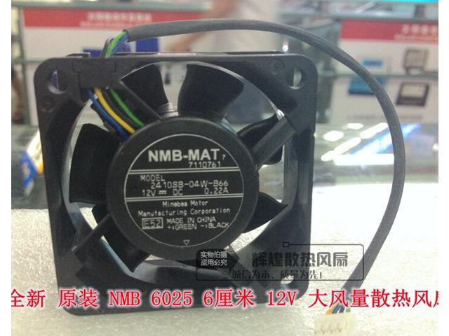 NMB 6025 0.22A 12V 6CM 2410SB-04W-B66 4-Wires 4-Pins For case