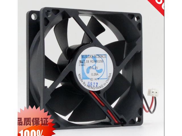 RUILIAN 8025 8CM RDM8025B 2 Balls Bearing Cooler with 5V 0.28A 2 Wires 2 Pins Case cpu fan