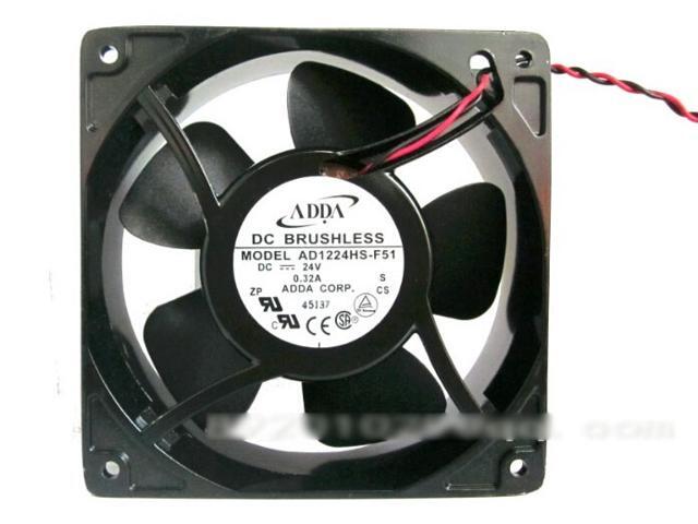 Original ADDA AD1224HS-F51 12038 Sleeve bearing Cooling fan with 24V 0.32A 2800RPM 105.4 CFM 46.7dB 120X120X38MM Aluminum Frame For Inverter