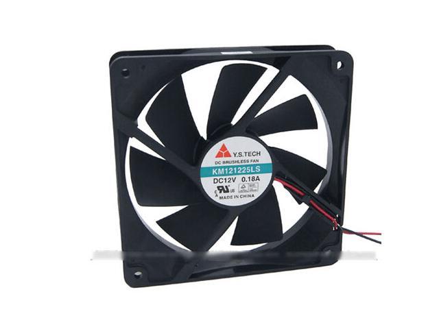 Y. S. TECH 12cm KM121225LS Sleeve bearing Cooler with 12V 0.18A 2 Wires 3Pins Connector