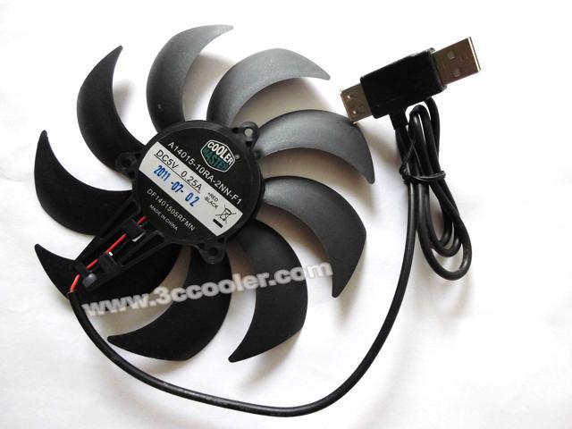 Cooler Master A14015-10RA-2NN-F1 DF1401505RFMN 5V 0.25A 2 Wires USB Connector Frameless Cooling fan