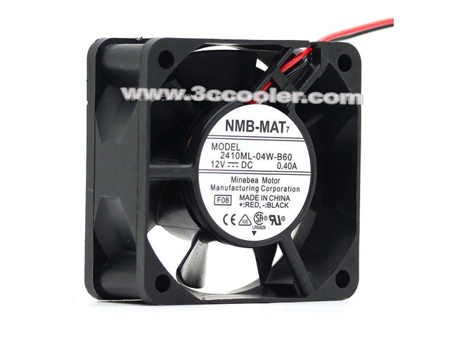 Original NMB 2410ML-04W-B60 6025 12V 0.40A 6CM Dual Balls bearing 2 Wires 2 Pins case Fan