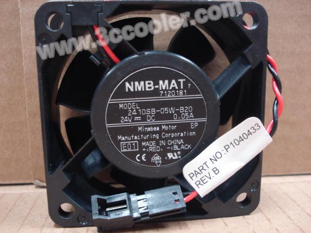 Original NMB 2410SB-05W-B20 E01 24V 0.05A 6CM 6025 2 Wires 2 Pins Conncetor DC fan. Case Fan
