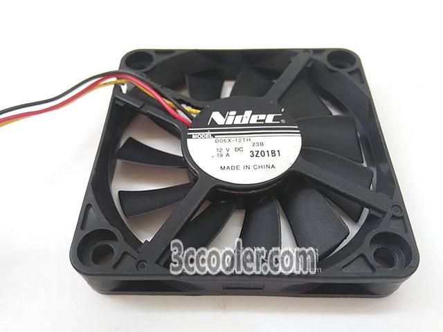 NIDEC D06X-12TH DC12V 0.19A 6CM 6010 Dual Balls bearing 3 Wires 3 Pins Connector DC Fan. Case fan