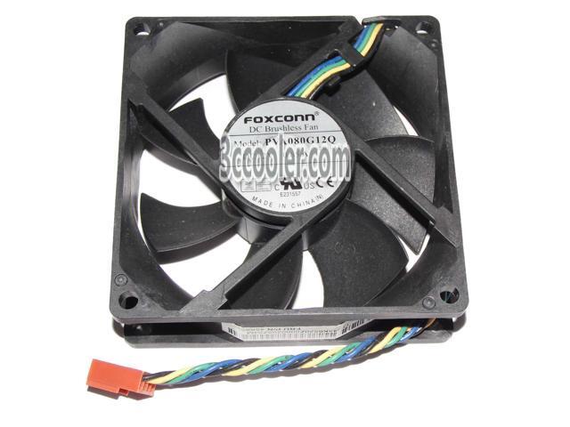 4 pcs Foxconn 8025 PVA080G12Q Square cooling fan with 12V 0.65A 4-Wires 4 Pins