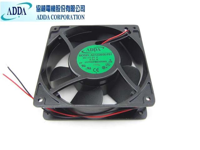 ADDA 120x38mm AD1224HX-F51 DC 24V 0.32A AL Frame 2 Wires DC Axial Fan inverter fan 12cm case fan