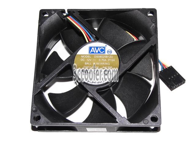 6 Pcs for AVC 80x25mm DS08025B12U P124 DW014 12V 0.7A 4 Wires PWM 4 Pins Case Fan 8CM CPu Cooler