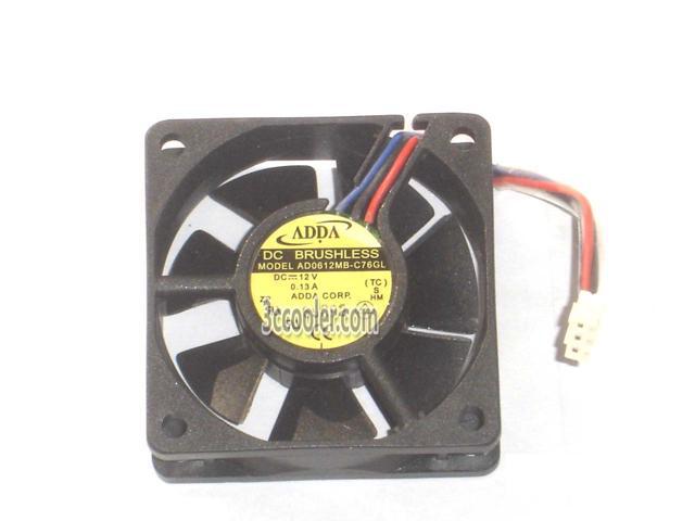 ADDA 60x20mm AD0612MB-C76GL 12V 0.13A 3 Wires 3 Pins Case Fan 6CM cpu cooler