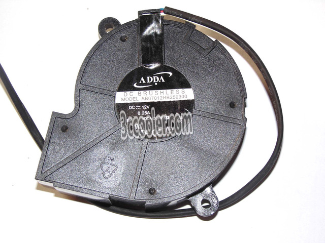 ADDA 70x25mm AB07012HB250300 12V 0.25A 3 Wires 3 Pins Blower 7CM centrifugal cooler