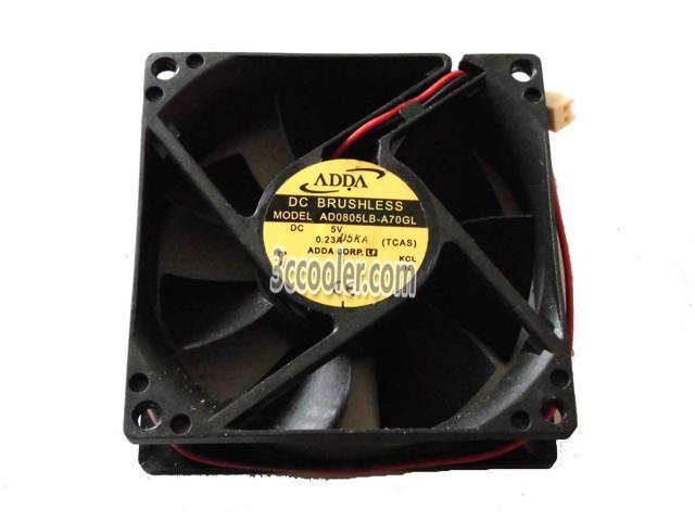 10 Pcs for ADDA 80x25mm AD0805LB-A70GL 5V 0.23A 2 Wires 2 Pins Case Fan 8CM CPU cooler