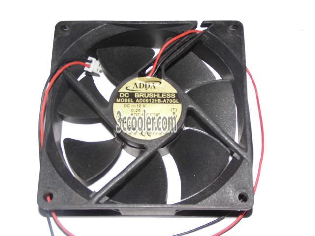 ADDA 90x25mm 9025 AD0912HB-A70GL 12V 0.25A 2 Wires 2 Pins Case Fan 9CM CPU Cooler