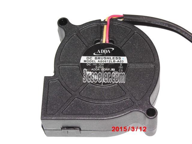 ADDA AB0612LB-A03 12V 0.2A 3 Wires 3 Pins Blower case fan centrifugal fan