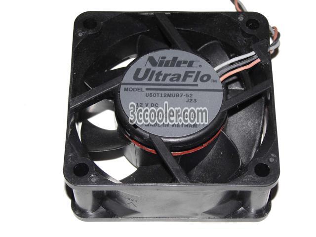 NIDEC 6025 60*25mm U60T12MUB7-52 12V 0.16A 3 Wires 3 Pins Case Fan 6CM CPU Cooler