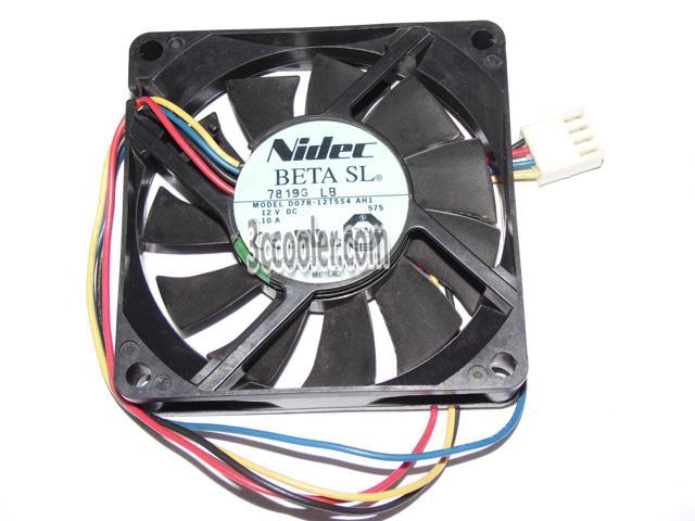 NIDEC 7015 70*15mm D07R-12T5S4 AH1 12V 0.1A 4 Wires 4 Pins Case Fan 7 cm CPU cooler