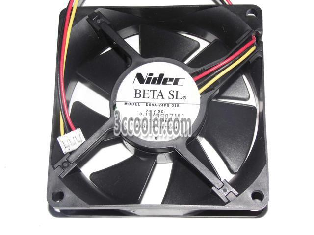 NIDEC 8025 80*25mm D08A-24PG 24V 0.11A 3 Wires 3 Pins Case Fan 8CM Inverter Cooler