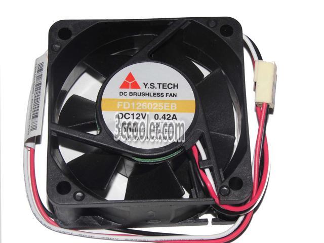 Original Y. S.TECH 6025 60*25mm FD126025EB 12V 0.42A 3 Wires 3 Pins Case fan 6CM CPU cooler