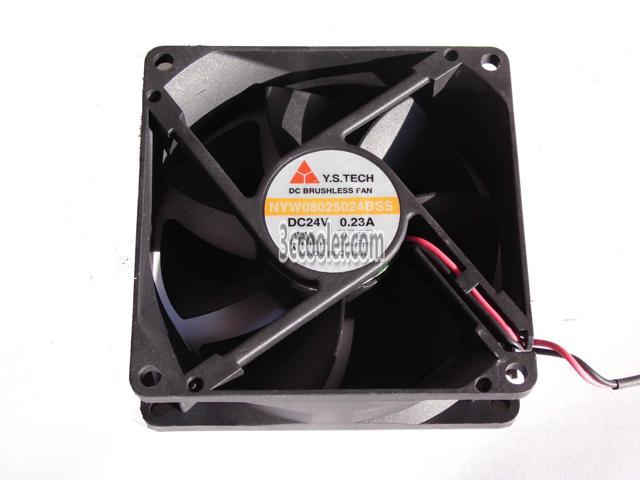 Y. S.TECH 8025 80*25mm NYW08025024BSS 24V 0.23A 2 Wires 2 Pins Case fan 8CM cpu cooler inverter fan