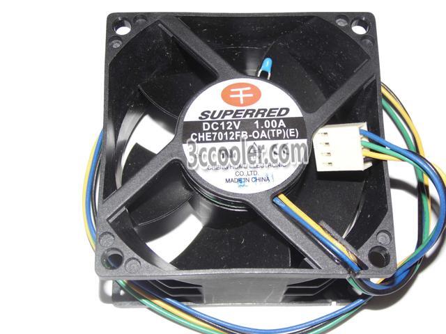 SUPERRED 7038 70*38mm CHE7012FB-OA (TP)(E) 12V 1.0A 4 Wires 4 Pins Case fan 7CM cpu cooler