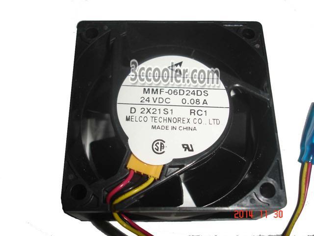 Melco 6025 60*25mm MMF-06D24DS RC1 24V 0.08A 3 Wires 3 Pins Case fan 6CM inverter ABB fanuc server cooler
