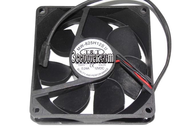 T & T 8CM 80*25mm MW-825H12S 8025H12S 12V 0.24A 2 Wires 2 Pins Case Fan cpu cooler