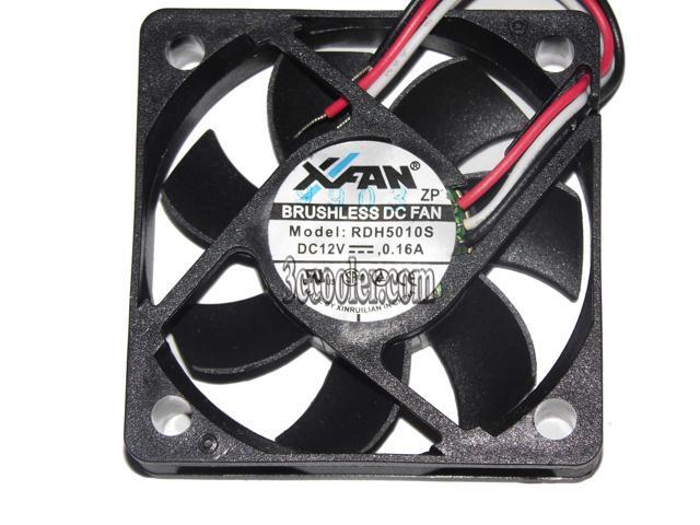 XFAN RDH5010S 50*50*10mm DC Sleeve bearing Cooling fan with 12V 0.16A 3 Wires