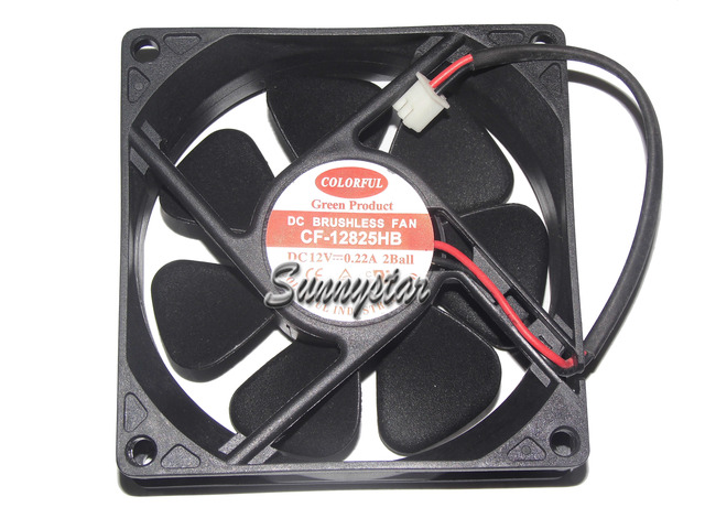 Colorful 80*25mm 8CM CF-12825HB Square Cooling fan with 12V 0.22A 2-wires