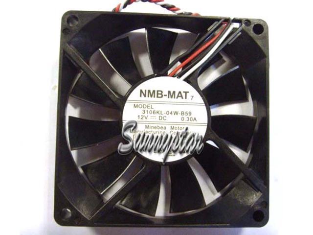 DC Square Cooler of NMB 80*15mm 3106KL-04W-B59 CB1 with 12V 0.3A 3-Wires 3 Pins Case fan cpu cooler