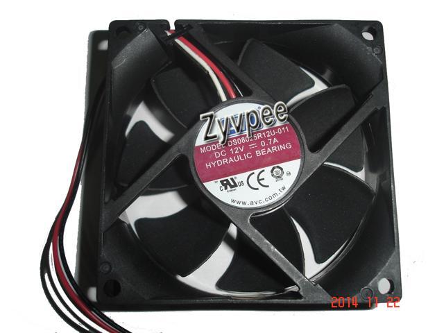 Square cooler of AVC 8025 DS08025R12U-011 with 12V 0.7A 3-Wires 3 Pins case fan cpu cooler