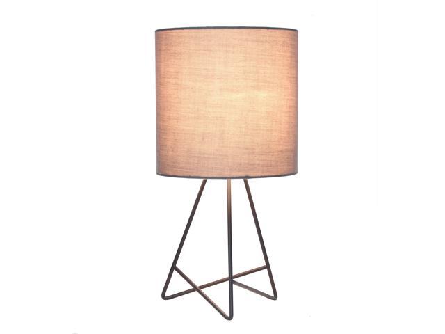 Simple Designs Down to the Wire Table Lamp with Fabric Shade, Gray with Gray Shade