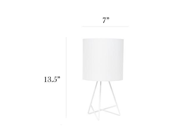 Simple Designs Down to the Wire Table Lamp with Fabric Shade, White with White Shade